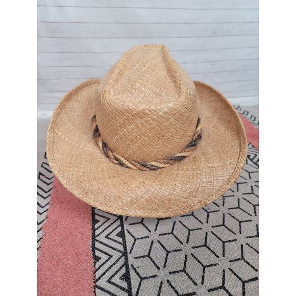SHADY BRADY BUFFALO NICKEL & HORSE HAIR BRAID STRAW COWBOY HAT, SZ LARGE - Picture 6 of 13